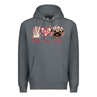 Rock Peace Love Pugs Premium Hoodie - Jasminsmagicworld