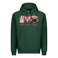 Sports Green Peace Love Pugs Premium Hoodie - Jasminsmagicworld