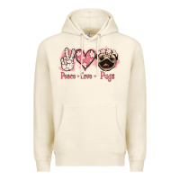 Tofu Peace Love Pugs Premium Hoodie - Jasminsmagicworld