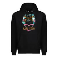 Black nail tech life messy bun Premium Hoodie - BarkalooDesign
