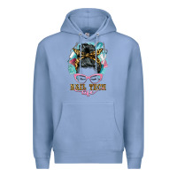 Colony Blue nail tech life messy bun Premium Hoodie - BarkalooDesign