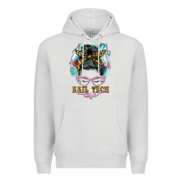 Dove Grey nail tech life messy bun Premium Hoodie - BarkalooDesign