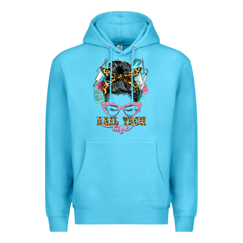 Nail Tech Life Messy Bun Premium Hoodie by BarkalooDesign | Teevron