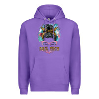 Purple nail tech life messy bun Premium Hoodie - BarkalooDesign