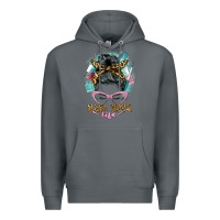 Rock nail tech life messy bun Premium Hoodie - BarkalooDesign