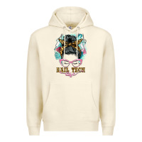 Sandshell nail tech life messy bun Premium Hoodie - BarkalooDesign
