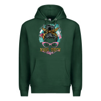 Sports Green nail tech life messy bun Premium Hoodie - BarkalooDesign