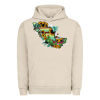 Pigment French Oak Mexico Map Urban Hoodie - RanaPortraitStore