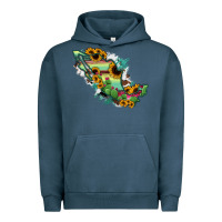 Pigment Midnight Navy Mexico Map Urban Hoodie - RanaPortraitStore
