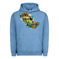 Pigment Pebble Blue Mexico Map Urban Hoodie - RanaPortraitStore