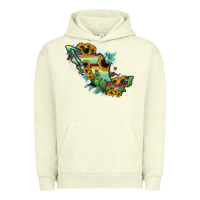 Pigment Pistachio Mexico Map Urban Hoodie - RanaPortraitStore