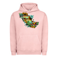 Pigment Salmon Mexico Map Urban Hoodie - RanaPortraitStore