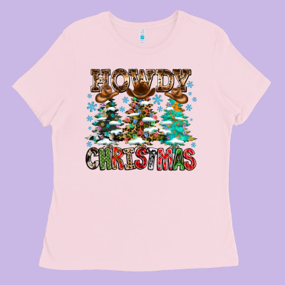 Howdy Christmas Ladies Tee Designed By Cowhidedigitalart