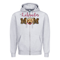 Heather Grey labrador mom Zipper Hoodie - Jasminsmagicworld