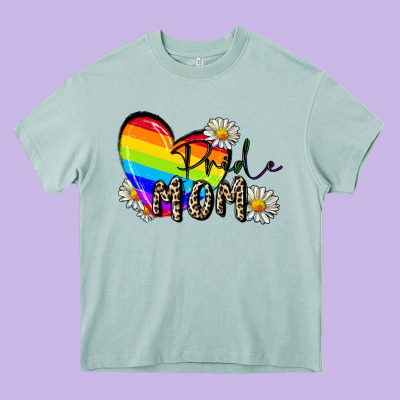 Pride Mom Mother's Day Heavy Core Tee Designed By Fadigitalartstudio
