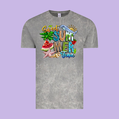 Summer Time Vintage Tee Designed By Cowhidedigitalart