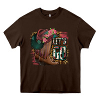 Chocolate Brown Let's Go Heavy Core Tee - Jasminsmagicworld