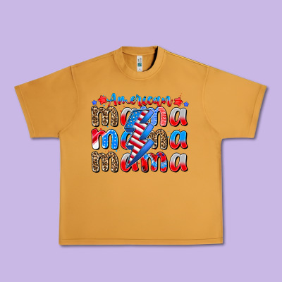American Mama Urban Heavy Tee Designed By Cowhidedigitalart