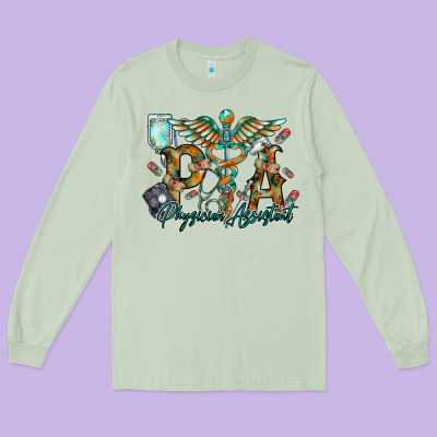 Physician Assistant Long Sleeve Tee Designed By Racoondesign