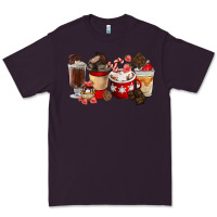 Plum Chocolate Love Coffee Cups Premium Tee - FaDigitalArtStudio
