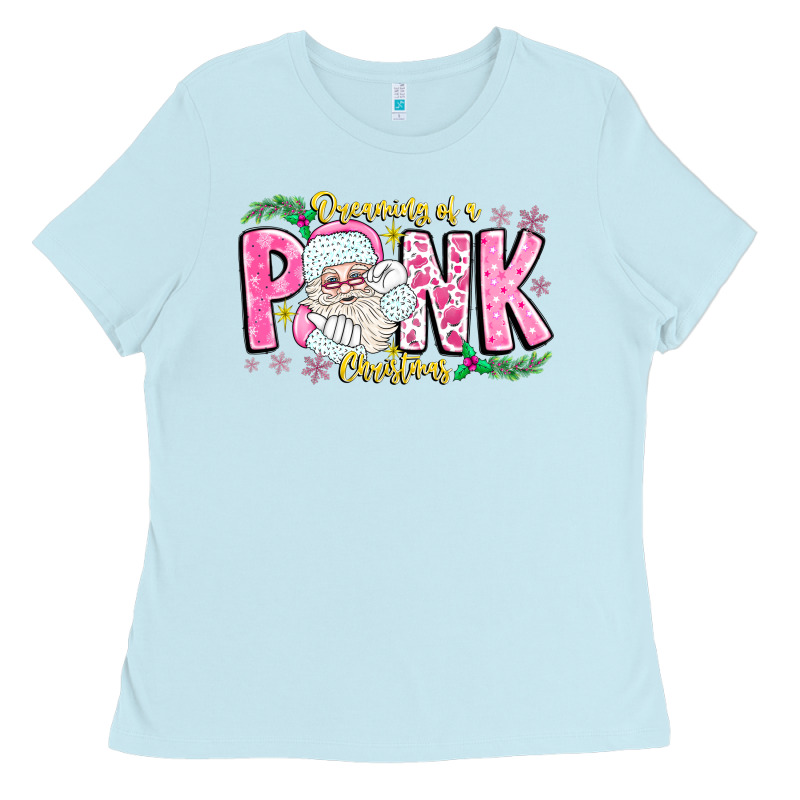 Dreaming Of A Pink Christmas Ladies Tee by CowhideDigitalArt | Teevron