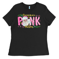 Black dreaming of a pink christmas Ladies Tee - CowhideDigitalArt