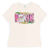 Bone dreaming of a pink christmas Ladies Tee - CowhideDigitalArt