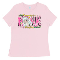 Bubblegum Pink dreaming of a pink christmas Ladies Tee - CowhideDigitalArt