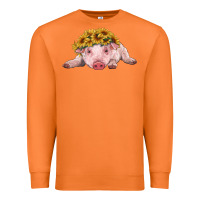 Carrot baby pig with sunflower headband Premium Sweatshirt - RanaPortraitStore