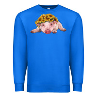 True Royal baby pig with sunflower headband Premium Sweatshirt - RanaPortraitStore