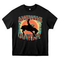 Black American cowboy Heavy Core Tee - FaDigitalArtStudio