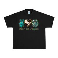 Black Peace Love Turquoise Urban Heavy Tee - Jasminsmagicworld