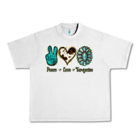 Lunar Rock Peace Love Turquoise Urban Heavy Tee - Jasminsmagicworld