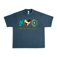 Midnight Navy Peace Love Turquoise Urban Heavy Tee - Jasminsmagicworld