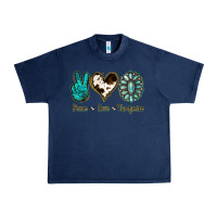 Navy Peace Love Turquoise Urban Heavy Tee - Jasminsmagicworld