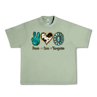 Oil Green Peace Love Turquoise Urban Heavy Tee - Jasminsmagicworld