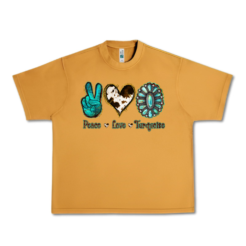 Peace Love Turquoise Urban Heavy Tee by Jasminsmagicworld | Teevron