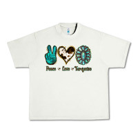 Pistachio Peace Love Turquoise Urban Heavy Tee - Jasminsmagicworld