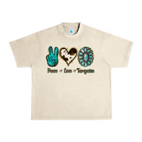 Sandshell Peace Love Turquoise Urban Heavy Tee - Jasminsmagicworld