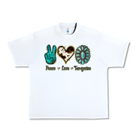 White Peace Love Turquoise Urban Heavy Tee - Jasminsmagicworld