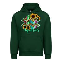Forest Green Aquarius Zodiac Sign Sunflower Leopard Serape Urban Hoodie - RanaPortraitStore