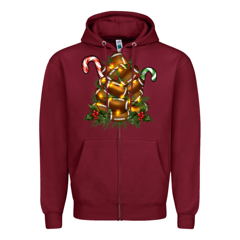 Football Tree Christmas Zipper Hoodie by RanaPortraitStore | Teevron