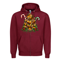 Burgundy football tree christmas Zipper Hoodie - RanaPortraitStore