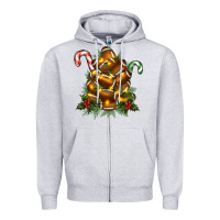 Heather Grey football tree christmas Zipper Hoodie - RanaPortraitStore