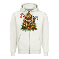 Oatmeal Heather football tree christmas Zipper Hoodie - RanaPortraitStore