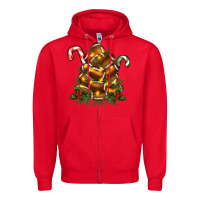 Red football tree christmas Zipper Hoodie - RanaPortraitStore