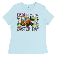 Baby Blue I Dig Easter Day Ladies Tee - CowhideDigitalArt