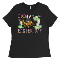 Black I Dig Easter Day Ladies Tee - CowhideDigitalArt