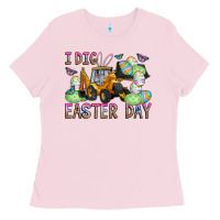 Bubblegum Pink I Dig Easter Day Ladies Tee - CowhideDigitalArt