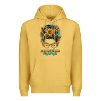 Antique Gold blessed mama messy bun Premium Hoodie - BarkalooDesign
